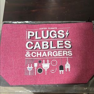 Pink Plugs Cables & Chargers Pouch New in packaging